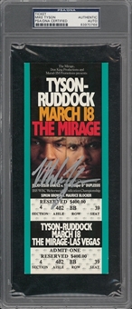 Mike Tyson Signed 1991 Tyson vs Ruddock 3/18/1991 Match Full Ticket (PSA/DNA)